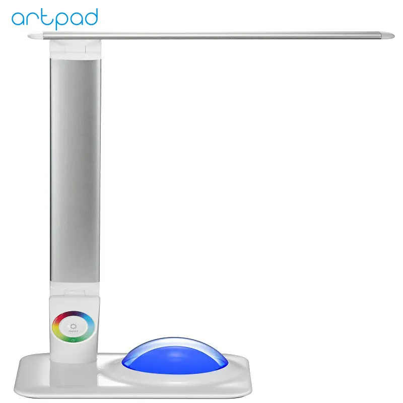 Artpad современный 9 Вт светодиодный Настольный светильник с 5 В зарядным портом 3 яркость с романтической атмосферой RGB Освещение база для учебы и офиса