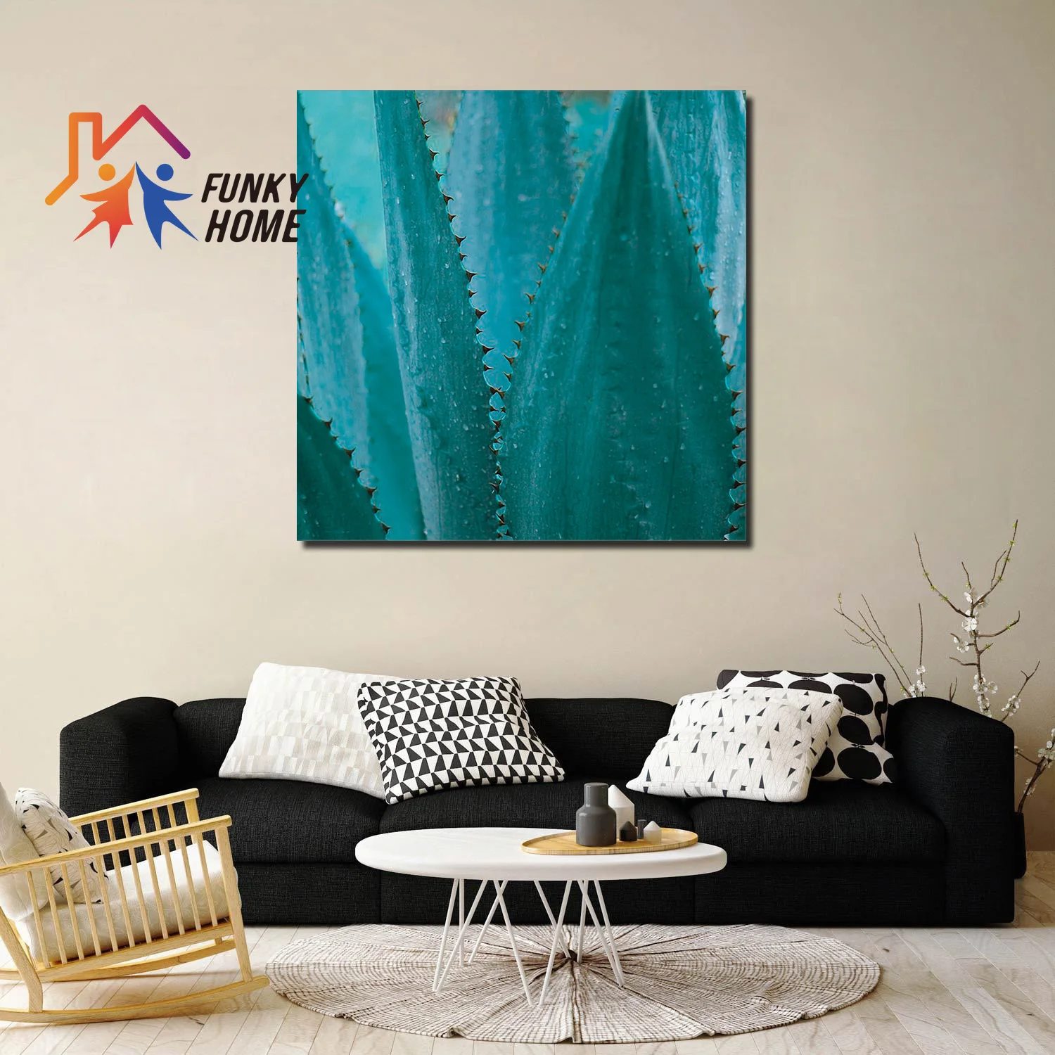 Funkyhome Картина на холсте Agave растение Настенная картина в рамке спальня гостиная