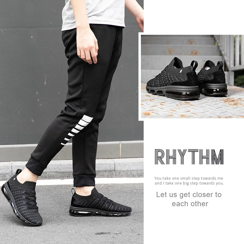 ONEMIX Men Running Shoes Casual Sneakers 2019 Soft Slip-on Air Cushion Damping Sport Footwear Walking Jogging Training | Обувь