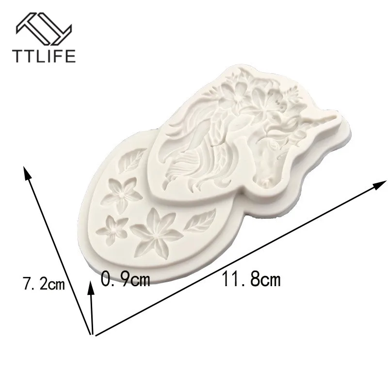 TTLIFE Единорог голова силиконовая форма для помадки пирога печенья Sugarcraft