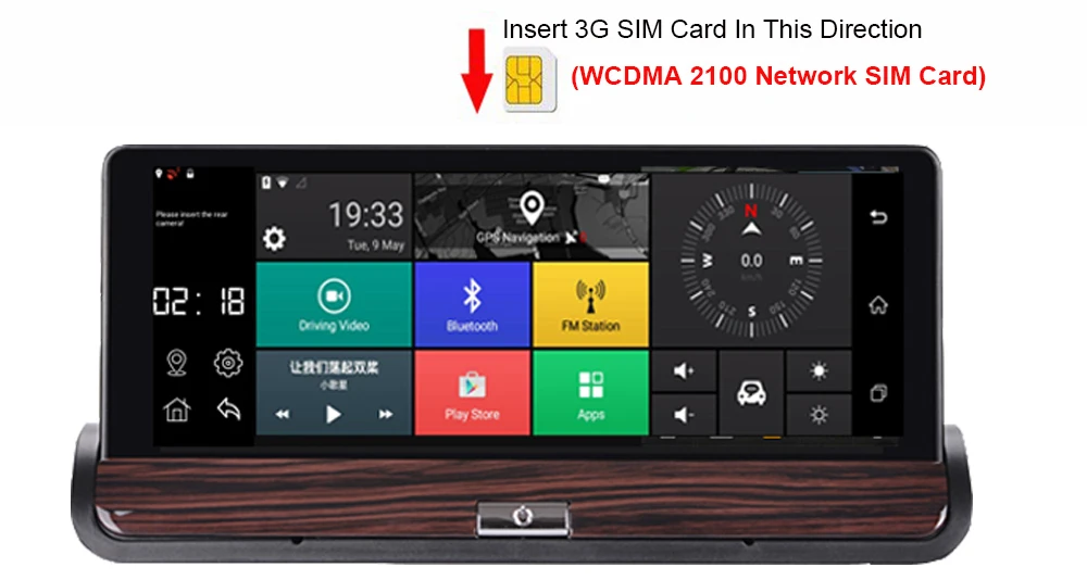 E-ACE Dashcam 3g Автомобильный видеорегистратор gps Навигация 16G авто камера Android 7,0 дюймов зеркало заднего вида FHD 1080P видео рекордер Wifi Bluetooth