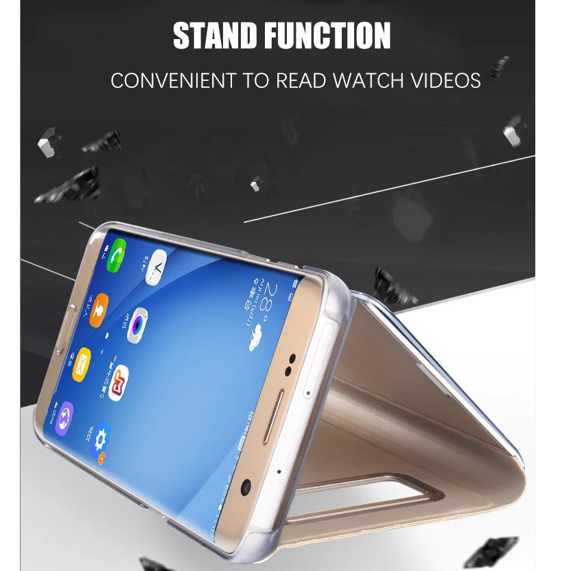 Новый прозрачный зеркальный умный чехол для Samsung Galaxy S9 S8 Plus S6 S7 edge J3 J5 J7 2016 2017 чехлы