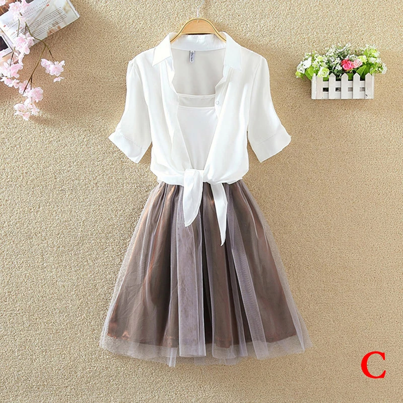 Женские костюмы повседневные комплекты одежды укороченный топ юбка из тюля