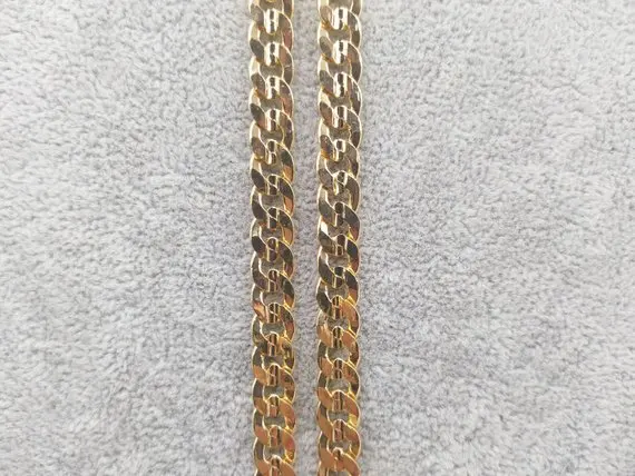 MYLONGINGCHARM Wholesale 18K позолоченная цепочка из твердой латуни крупная панцирного
