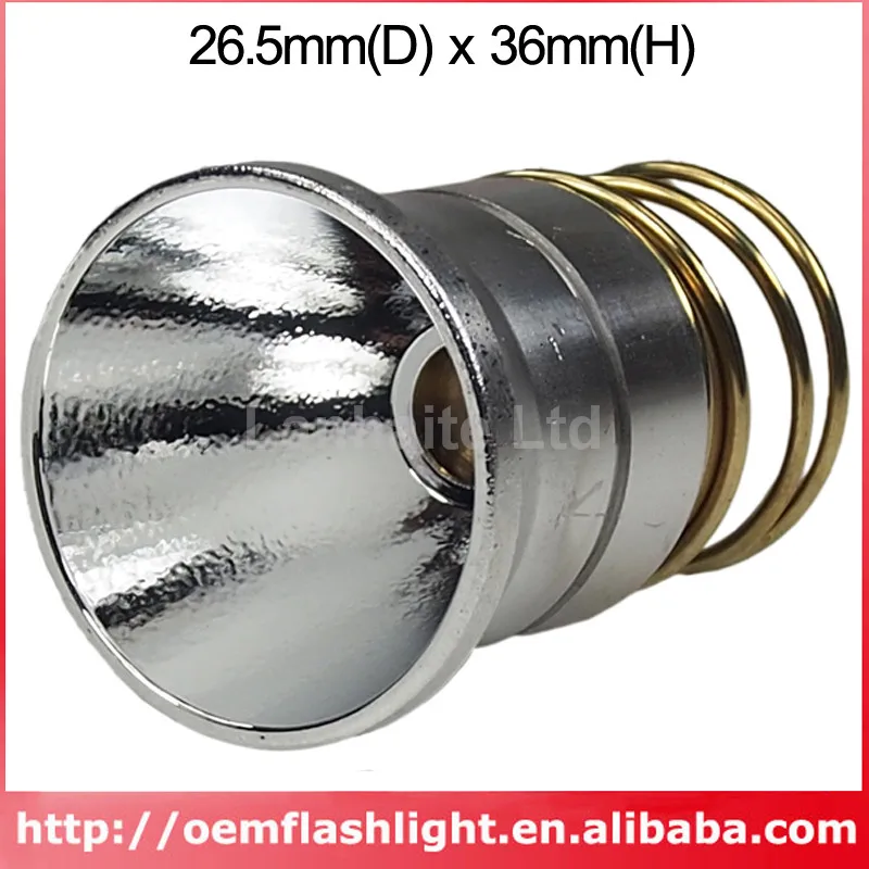 Алюминиевый отражатель OP 26 5 мм (D) x 36 (H) + медный драйвер для Cree XM-L | Лампы и