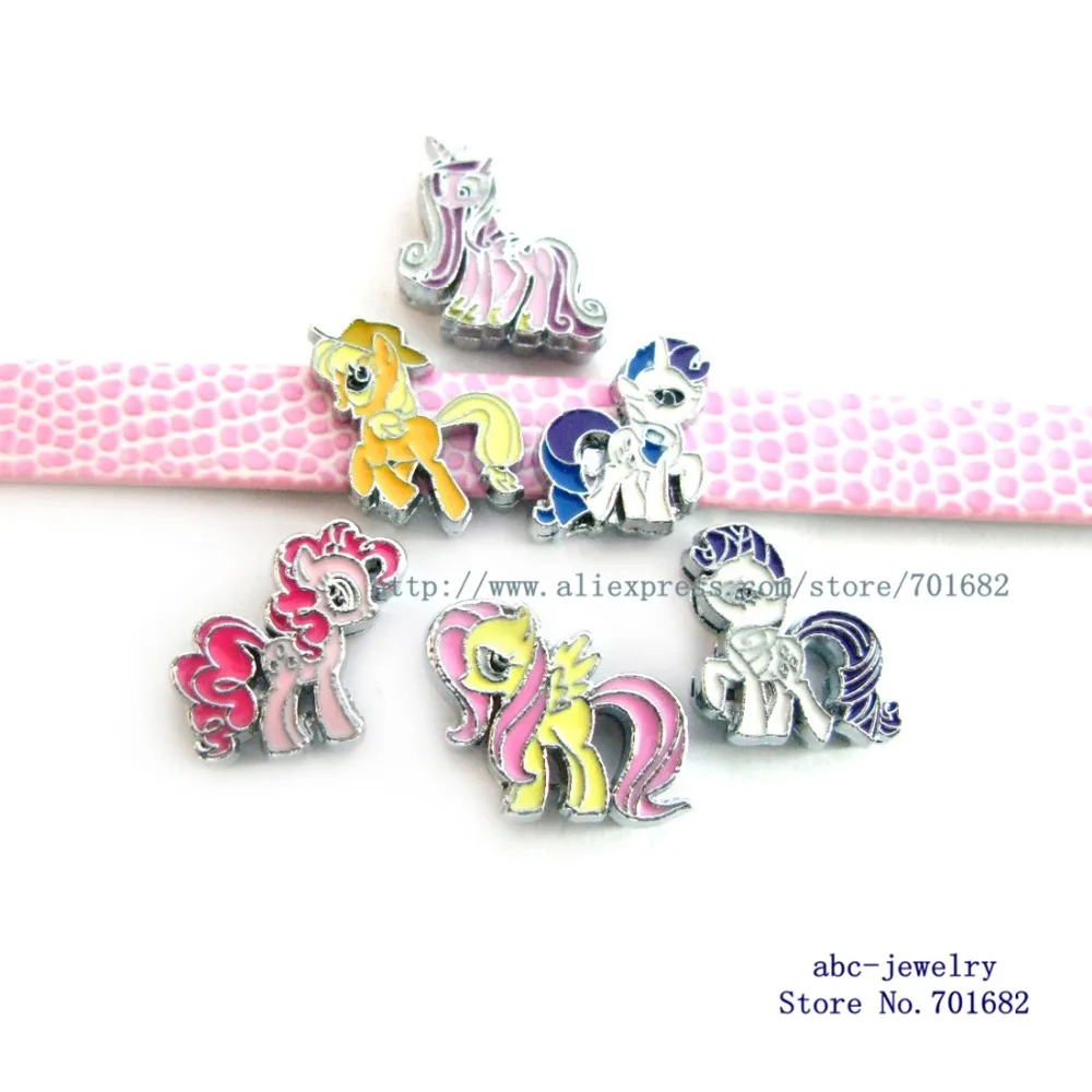 Новый дизайн 8 мм Шармы для слайдов Мультяшные персонажи лошадь SL0309 10 шт. оптовая