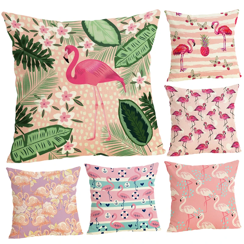 Наволочка Nordic Style Cute Custom Crane Pattern из льна и хлопка с креативным украшением для дивана и автомобильных сидений.