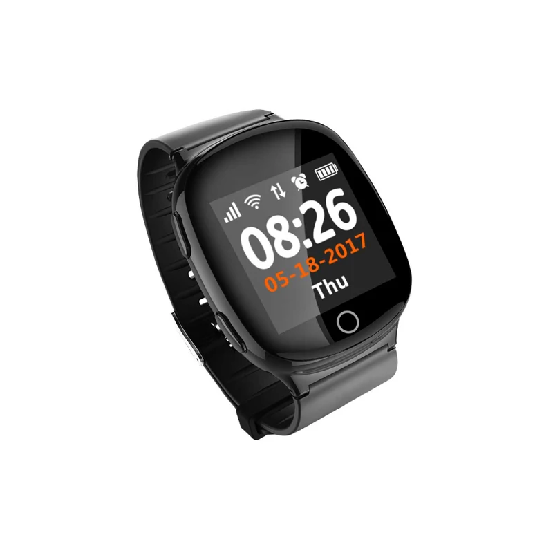 Black Eagwood, умные часы для пожилых людей, sim-карта, телефон для звонков, gps+ LBS+ Wifi, отслеживание, SOS, анти-потеря, пульсометр, сигнализация - Цвет: Black