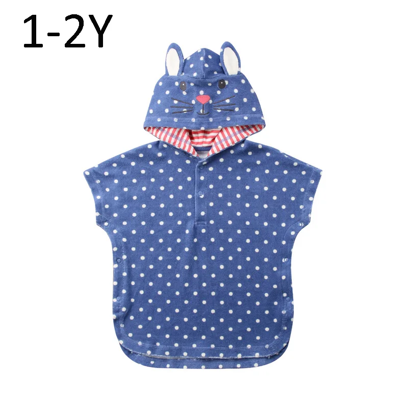 Rabbit Dot 1 to 2 Y Детское банное полотенце с капюшоном, детское милое пончо, пляжная одежда для бассейна, детский банный халат, мультяшное полотенце для маленьких мальчиков и девочек, купальное полотенце - Цвет: Rabbit Dot 1 to 2 Y