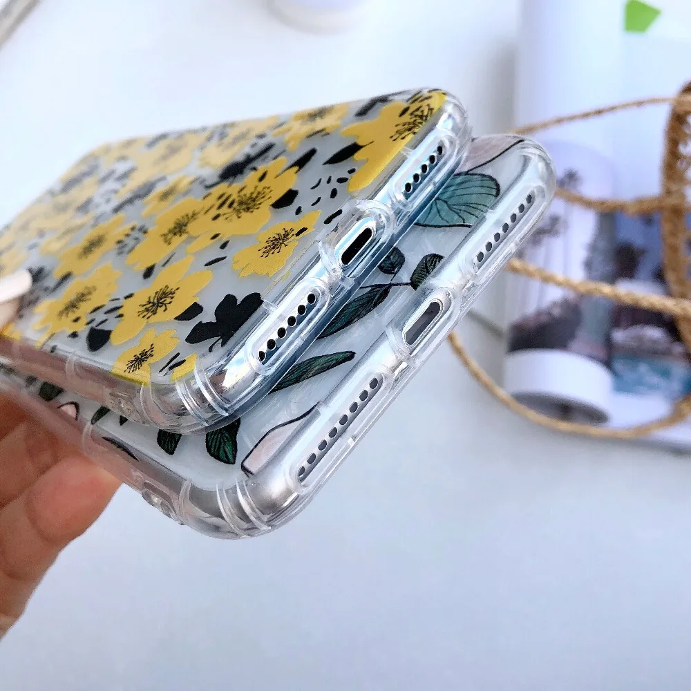 Роскошный 3D рельефный ТПУ чехол для iphone XS XR Max цветочный мягкий прозрачный