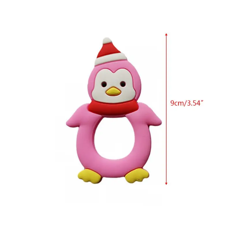 

Baby Teether Cartoon Penguin Modeling Silicone Molar Stick Infant Bite Chew Appease Teeth Gel for Girls Boys