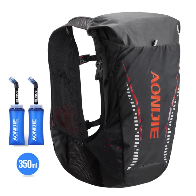 Black Red 2x350ML AONIJIE 18L для мужчин и женщин Trail бег гидратации рюкзак для пеших прогулок Гонки Велоспорт Кемпинг марафон рюкзак дополнительная бутылка для сумки - Цвет: Black Red 2x350ML