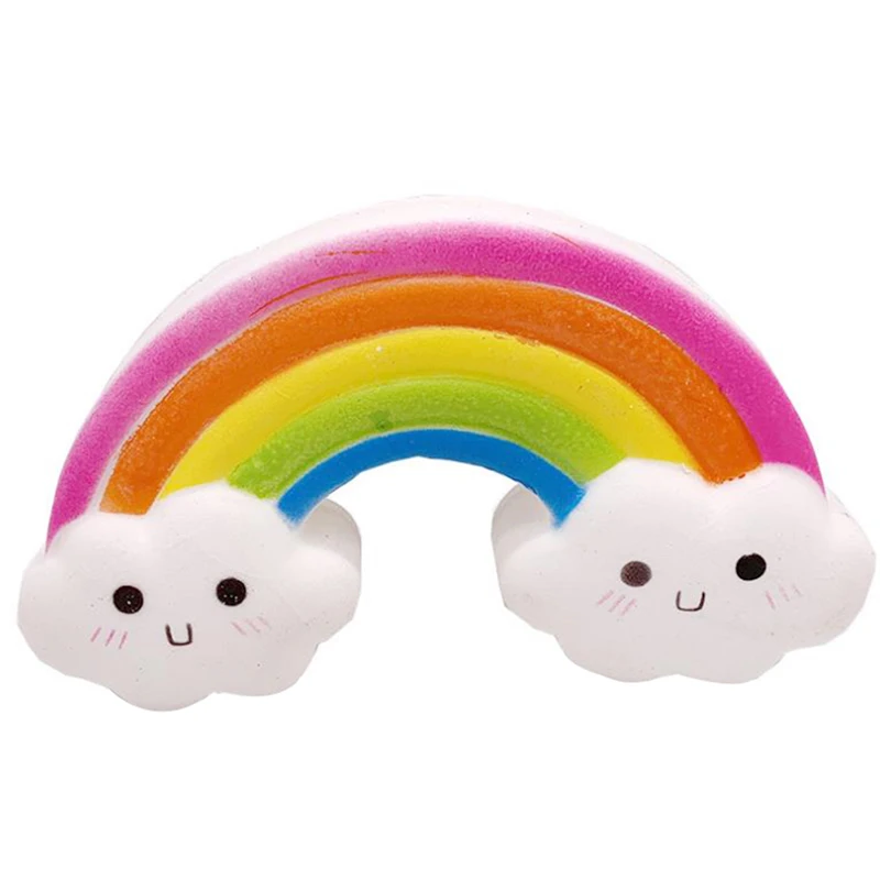 Kawaii Smiley Rainbow мягкое медленно поднимающееся имитационный хлеб торт мягкое ароматизированное облегчение стресса игрушки 15,5x8,5 см