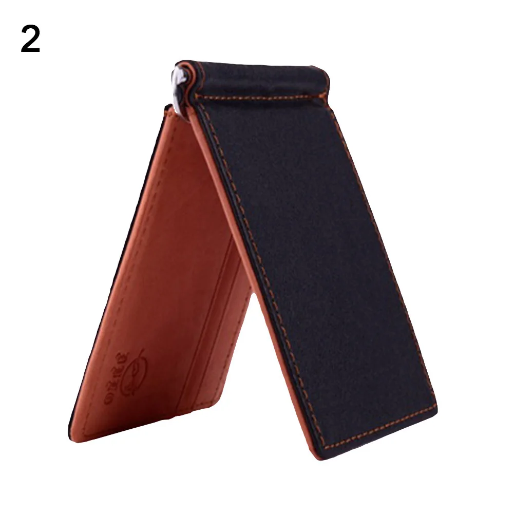 Модный мужской тонкий кошелек из искусственной кожи с передним карманом в