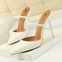 women shoes pumps pointed toe pointed hollow word band 10 5cm thin high heels boat wedding dress office party shoes