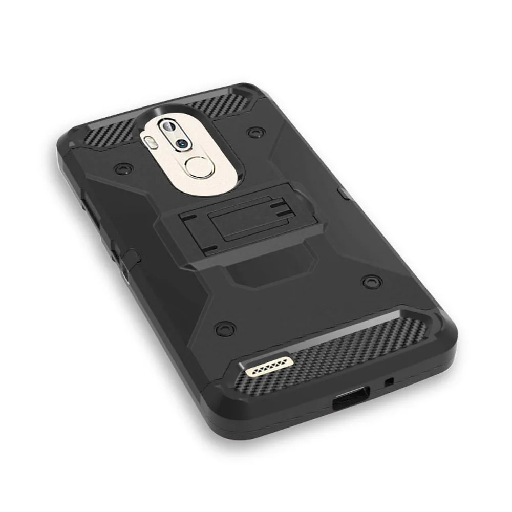 Прочный ударопрочный чехол с зажимом для смартфона ZTE Max XL N9560 Z986/Blade 3/Max Blue 4G LTE|heavy