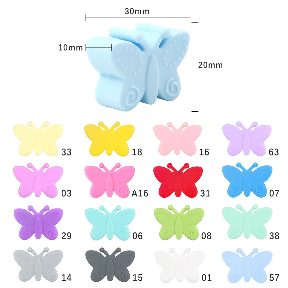 TYRY.HU 100pc Silicone Beads Butterfly For Teething DIY BPA Free Food Grade Baby Gift Toy Accessories | Украшения и аксессуары