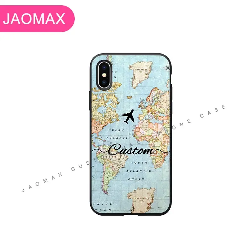 Jaomax Personalized Name Soft Clear Black World Map Custom Phone Case For Xiaomi Redmi Note 5 7Pro Mi A1 A2 Lite 8 4X 5A 6 |