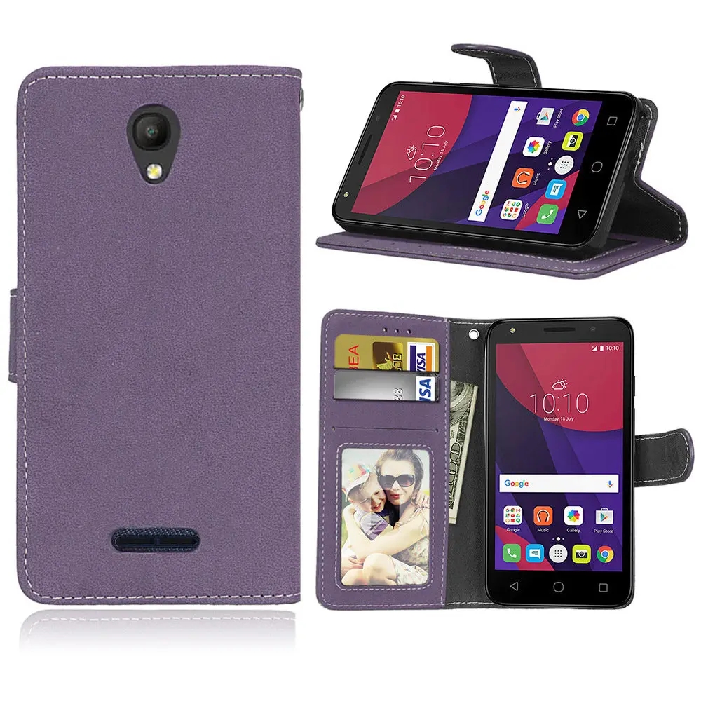 Ретро матовый кожаный чехол для Alcatel OneTouch POP 4 5 0 5051D телефона с откидной подставкой