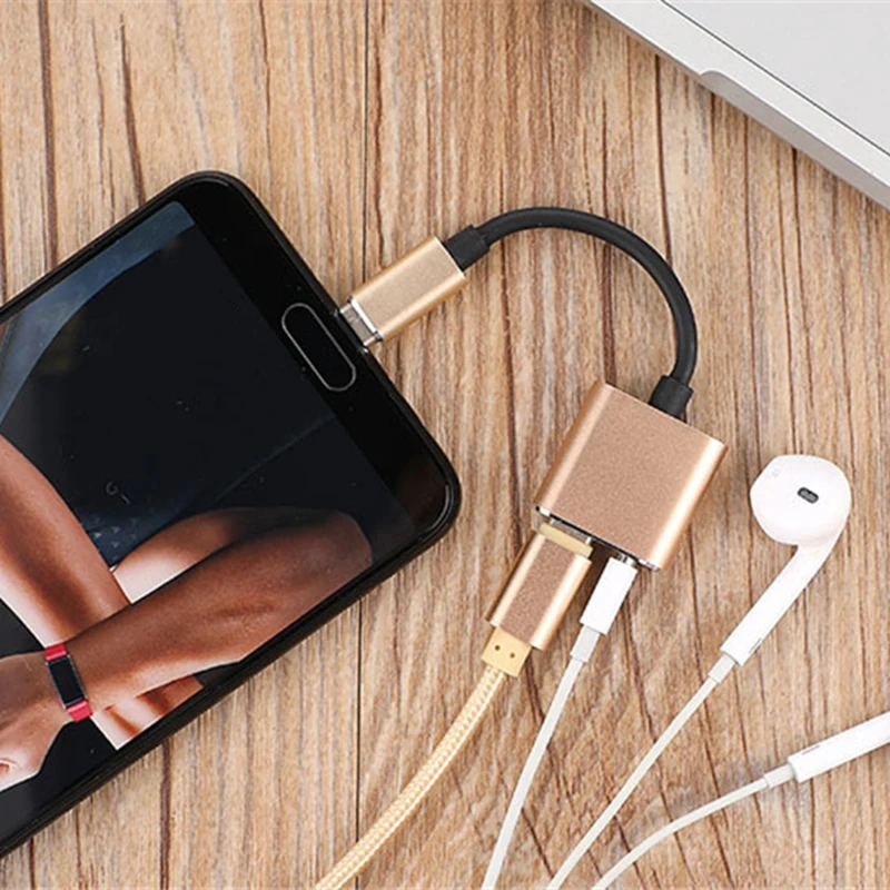 Лучшие предложения Тип C адаптер с разъемом подачи внешнего сигнала Aux USB Type до 3 5