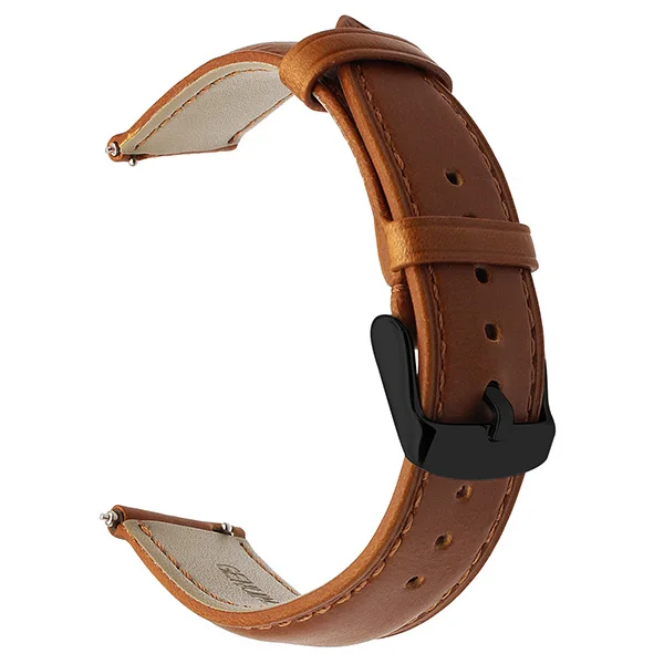 Ремешок для часов из натуральной кожи для Garmin Vivoactive 3 Ticwatch 2/E samsung gear Sport Quick Release Watch Band стальной ремешок с застежкой