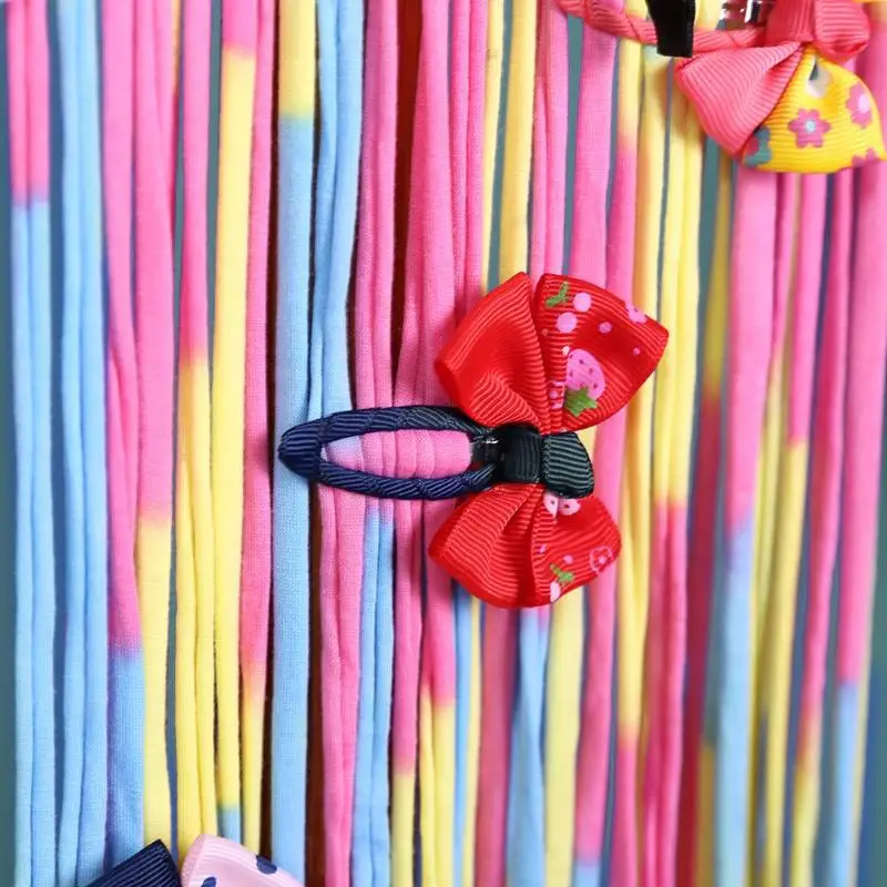 Girls' Hair Bows Storage Belt Barrette Hairband Organizer Kids Rainbow Color Hair Clips Hair Holder DIY Hair Accessories