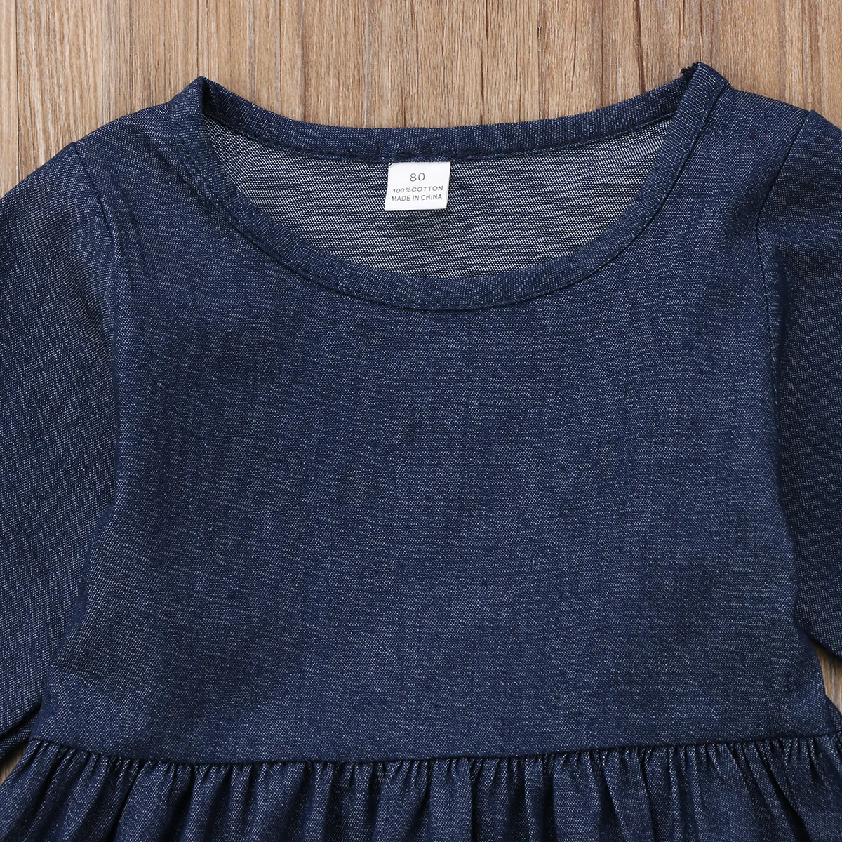Lovely Girls Denim Lace Dress Kids Pageant Party Weeding Outfits 1pc Flare Sleeve | Детская одежда и обувь
