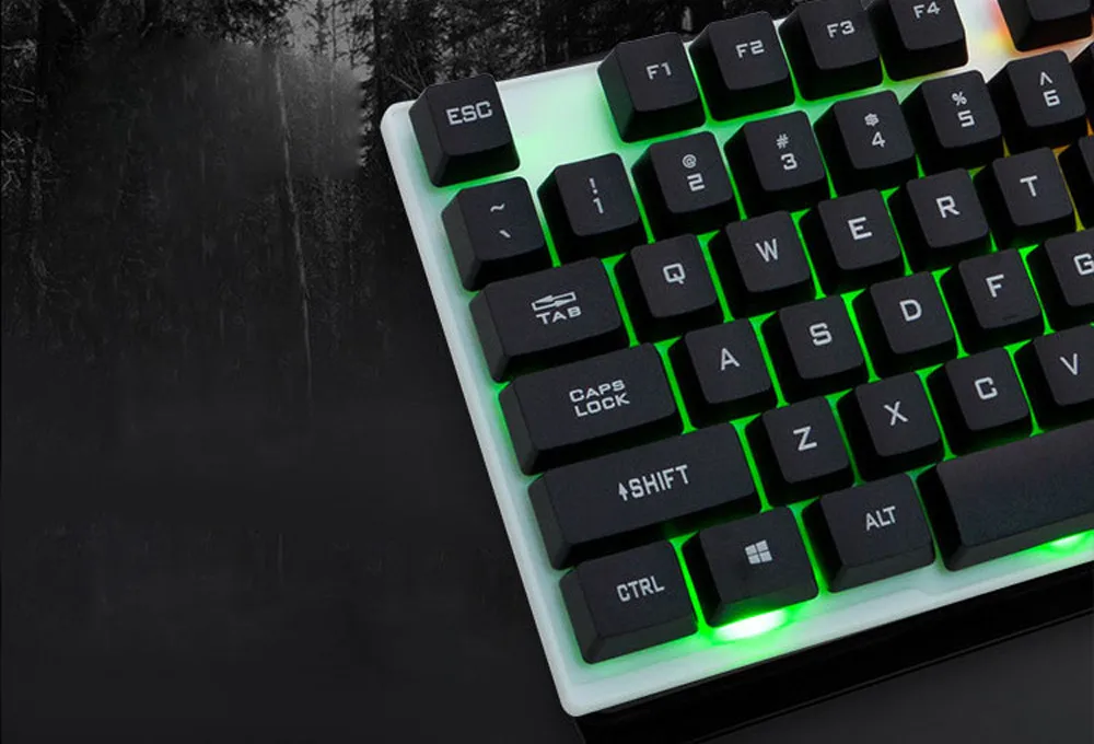 D280 английский игровая клавиатура с подсветкой с светодиодный RGB красочные колпачки клавиатура с подсветкой геймер подобные Механическая Feel для ПК A24