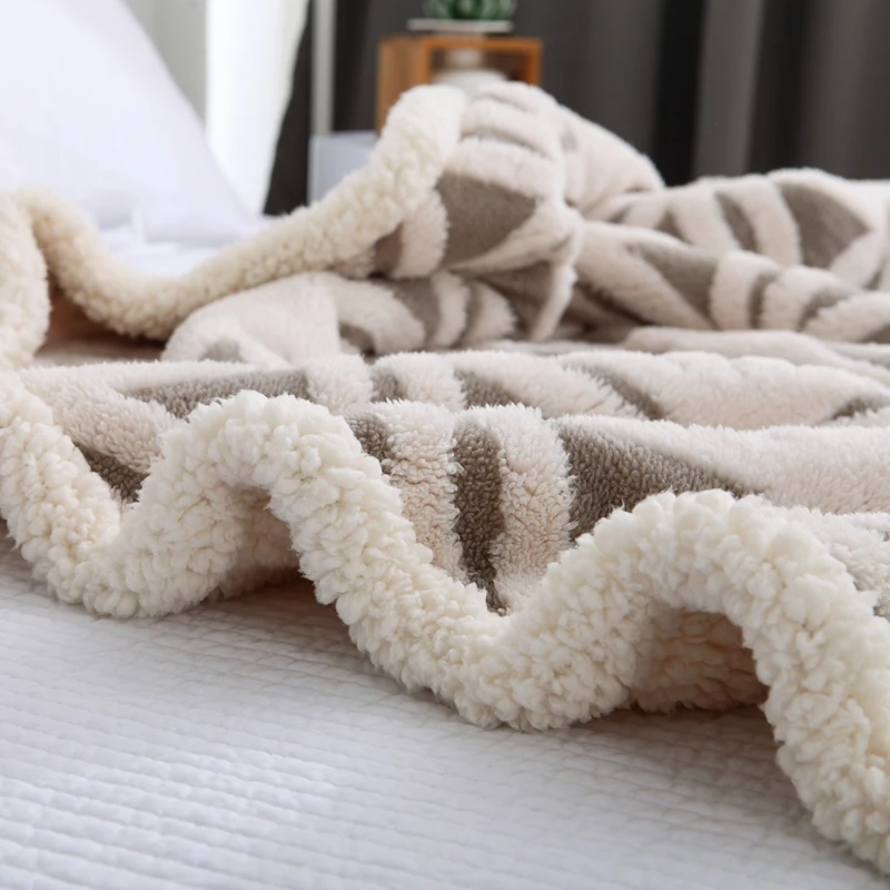 Жаккардовое трикотажное одеяло супер мягкое и теплое шерстяное 150x200 см|soft fleece