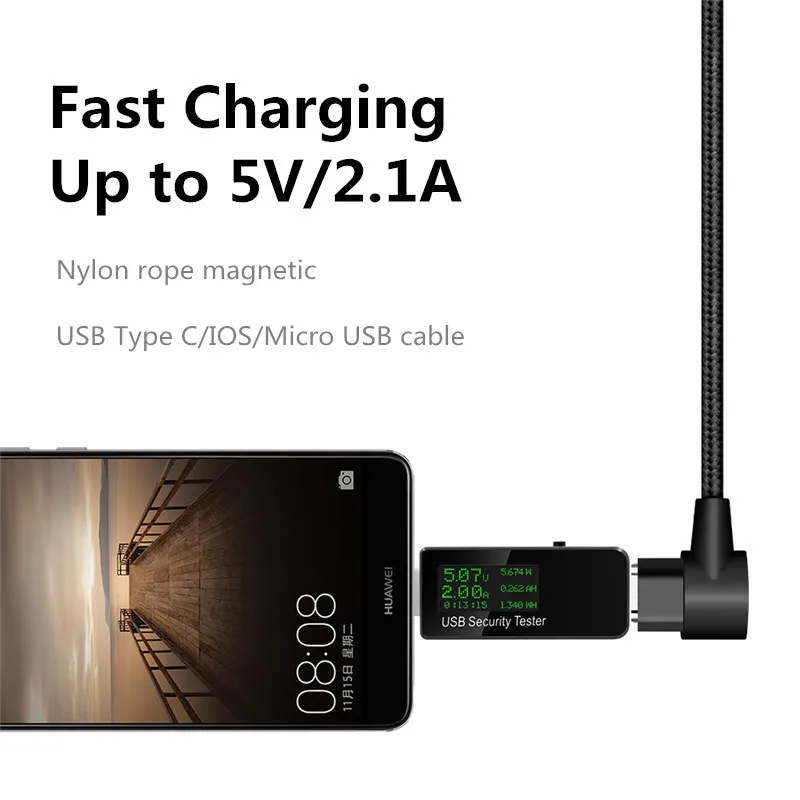 Магнитный зарядный кабель Micro USB/IOS/Type C USB быстрая зарядка магнитные зарядные