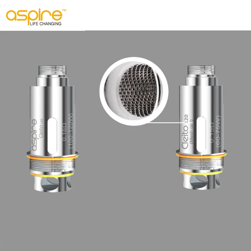 15/10/5pcsAspire Cleito 120 Mesh Coil 0.15ohm Electronic Cigarette Atomizer Core Evaporator For Apire Pro | Электроника