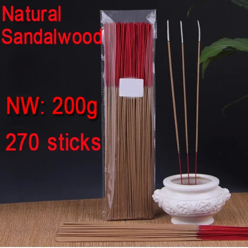 Varillas de incienso de sándalo Natural de Australia, palitos de incienso de bambú, templo budista, 200g + 270 palos