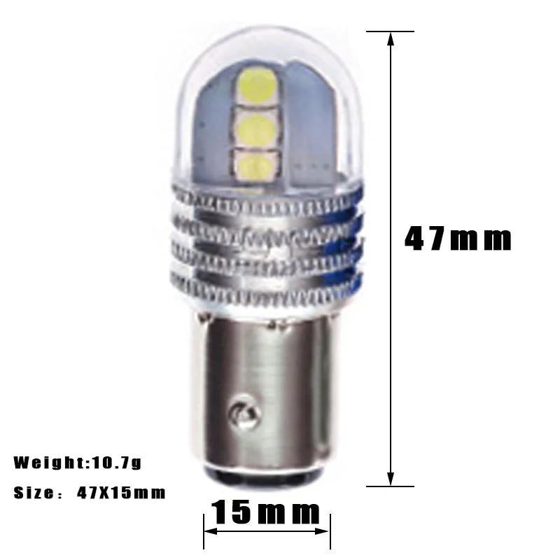 WTS 2 шт. 1157 Автомобильные светодиодные сигнальные лампы BA15D лампа BAY 15D 3030 6smd белый