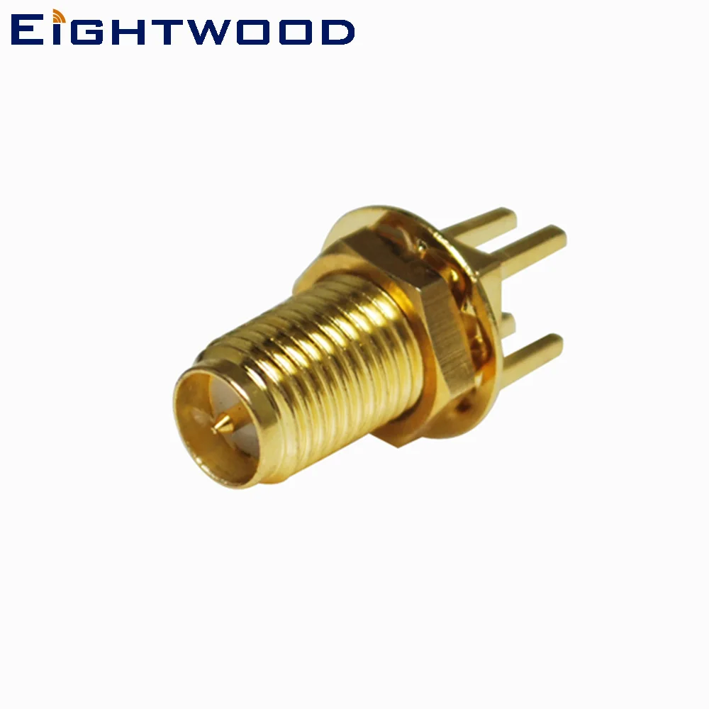 

Eightwood 5PCS RP SMA Jack Male RF Coaxial Connector Adapter Nut Solder PCB Clip Edge Mount End Launch Bulkhead for Antenna