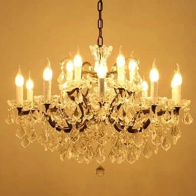 Лофт ретро Винтаж большие хрустальные люстры блеск современный подвесной