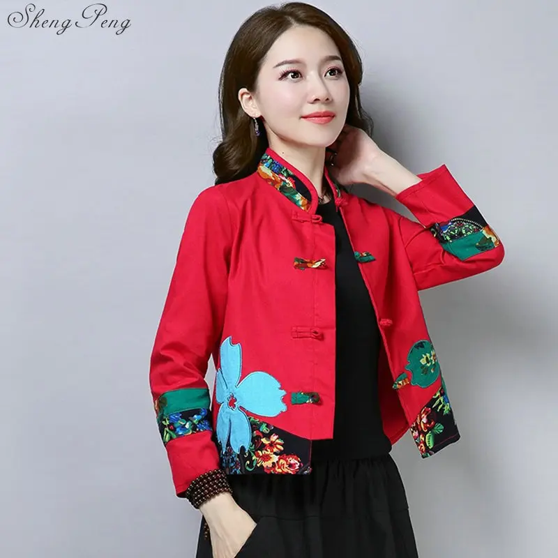 Традиционная китайская одежда для женщин cheongsam Топ воротник стойка Женские топы и блузки Восточная китайская одежда V1362