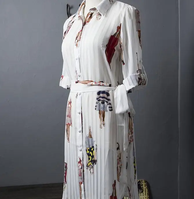 Женское шифоновое платье на завязках белое приталенное с отложным воротником