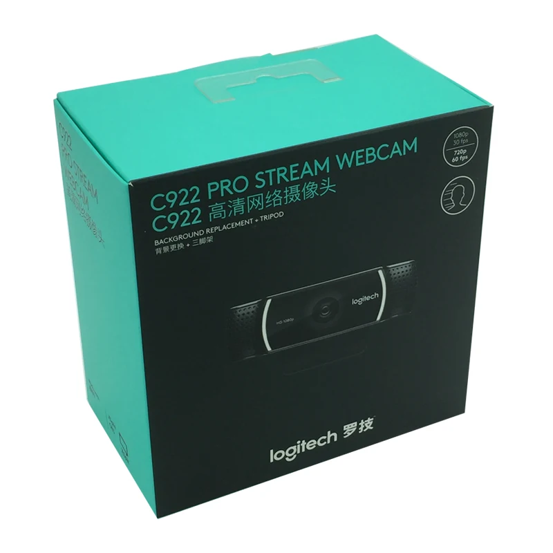 Веб-камера logitech C922 HD 1080P full 720P Встроенный микрофон Запись видео-звонков, фоновый переключатель(в том числе