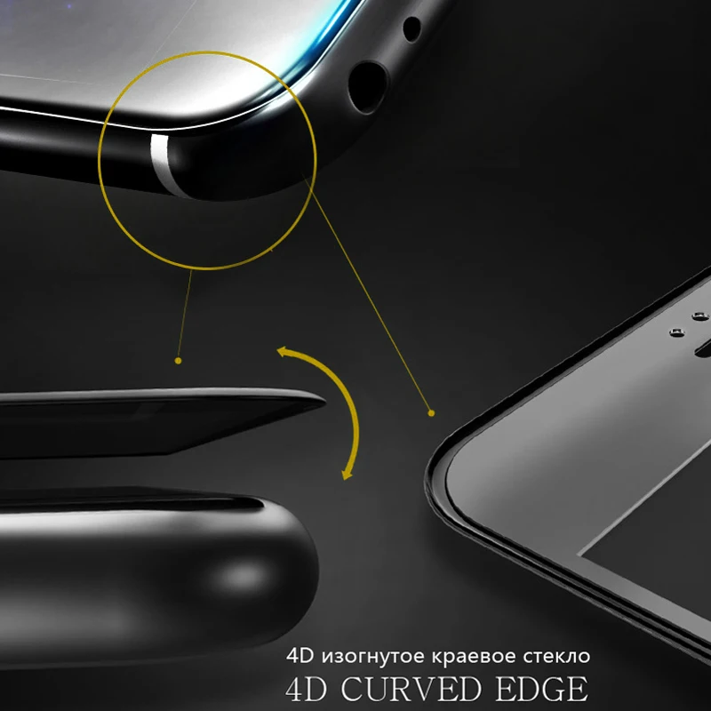 RZP 5D полное покрытие закаленное стекло для iPhone 11 Pro X XR XS Max 6 6s 7 8 Plus Защита экрана S