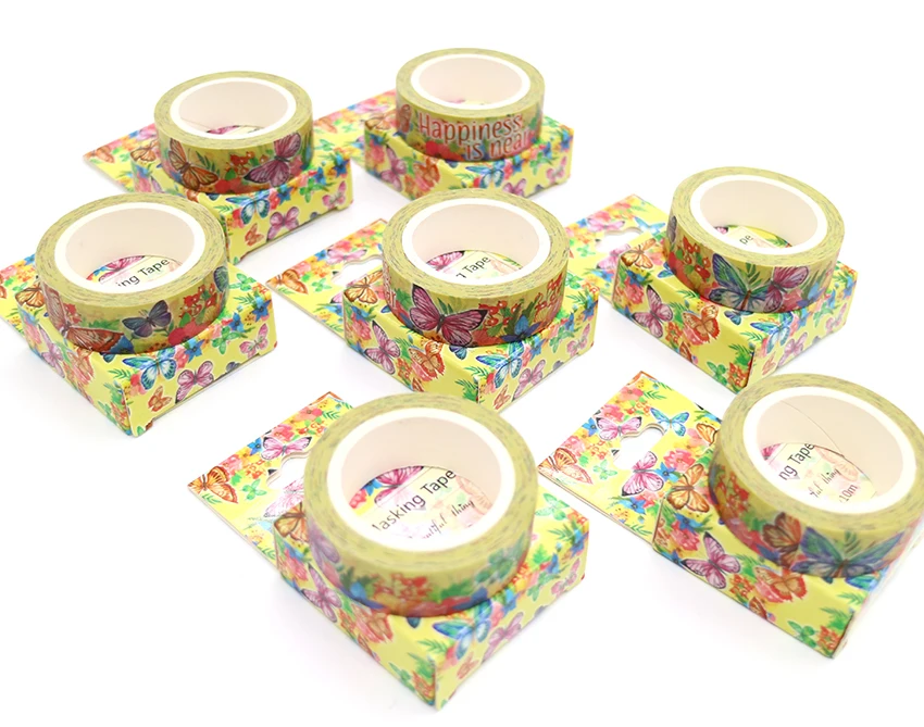 Упаковочная коробка Kawaii Butterfly Washi лента отличного качества красочная бумажная