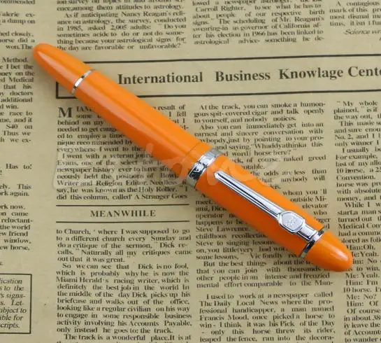 Orange Горячая Роскошная сталь Jinhao 159 синяя и Серебряная отделка Средний Перьевая ручка цветные ручки - Цвет: Orange
