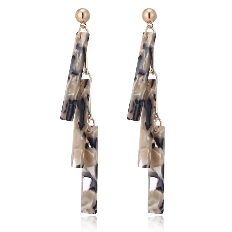 Myelo 2018 Resin Acrylic Geometric Earrings Charm Long Tassel Drop For Women Party Statement Brincos Boho Jewelry Gift | Украшения и