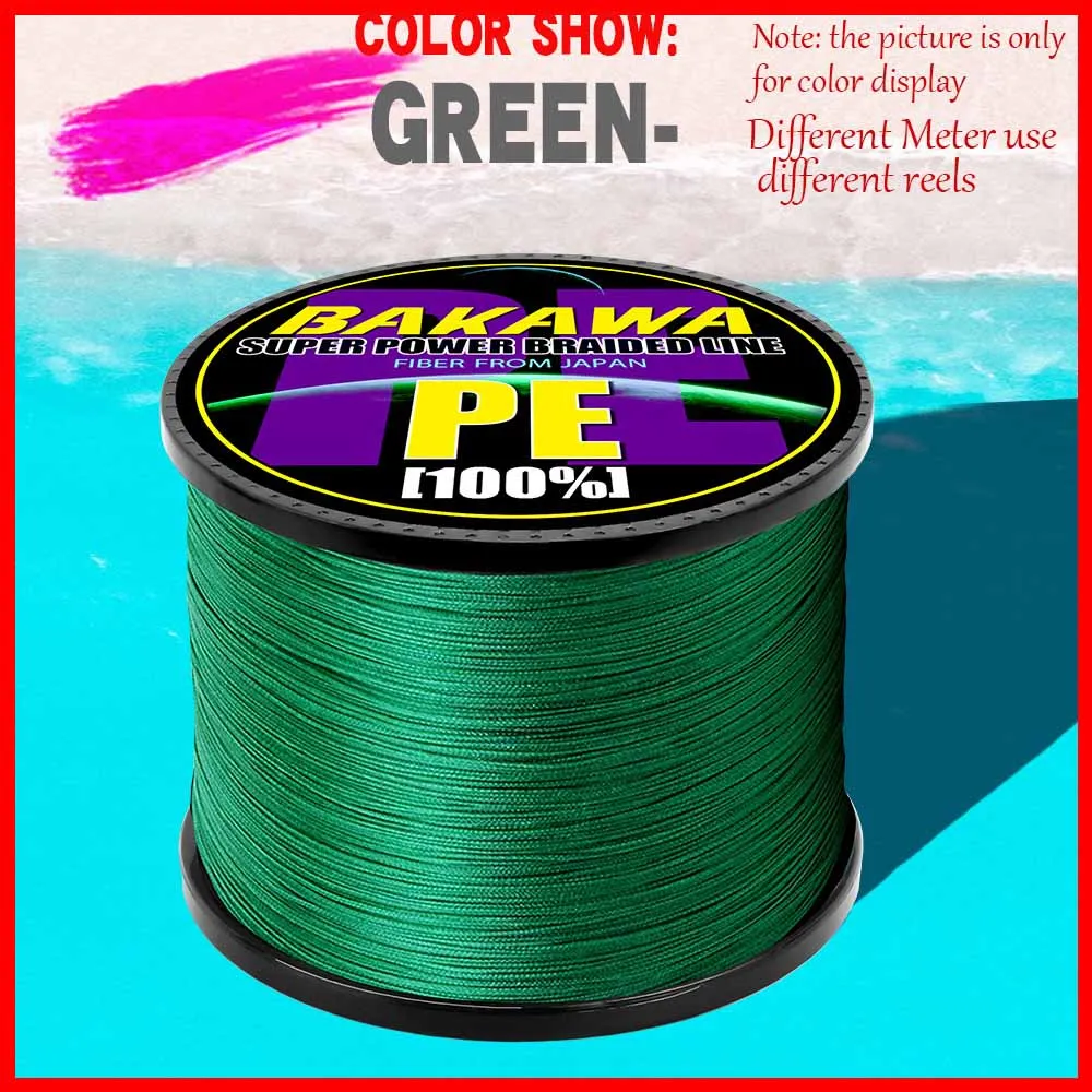 Braided fishing line BAKAWA 300 м до 1000 м 8 нитей супер прочные 4 плетеные рыболовные лески PE многофиламентные лески для ловли карпа трос шнур Pesca - Цвет: Braided fishing line