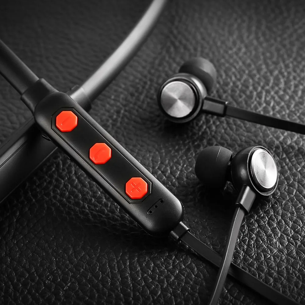 Модные беспроводные магнитные стереонаушники SOONHUA Bluetooth V4.2 водонепроницаемые