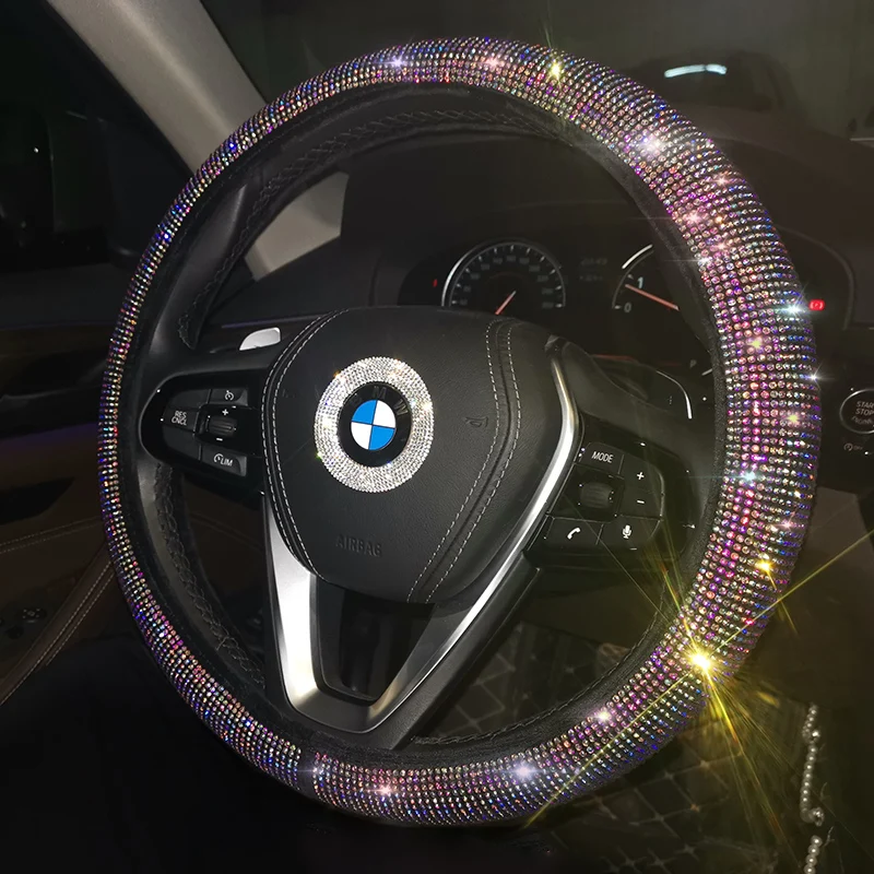 Роскошные Кристальные цветные Чехлы рулевого колеса автомобиля со стразами