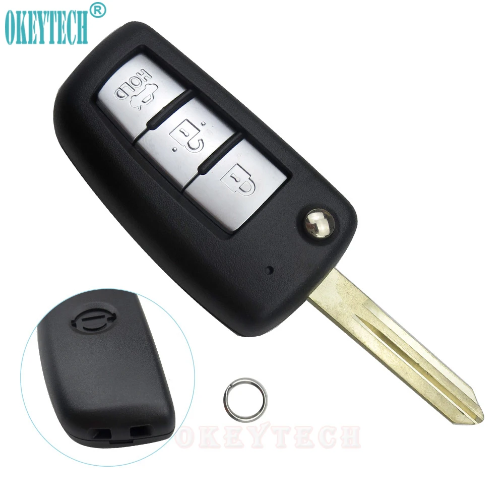 OkeyTech откидной складной чехол с 3 кнопками для автомобильного ключа Nissan Sylphy Sunny NV200