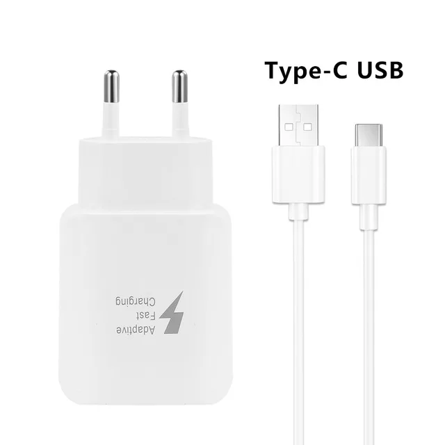 type-c cable charger 9V 1.67A USB адаптивный адаптер быстрой зарядки+ Micro/TYPE C кабель зарядного устройства для samsung Galaxy A50 S10 Note 8 9 J2 J3 J5 J7 - Цвет: type-c cable charger