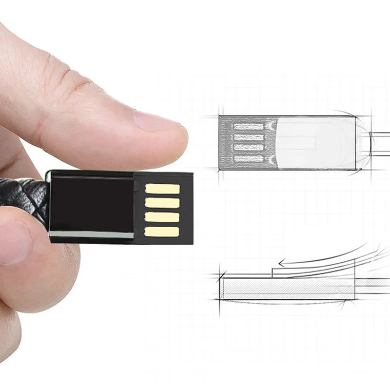 Usb линия данных плетеный браслет кожаный вязаный браслет тканый кожаный плетеный браслет