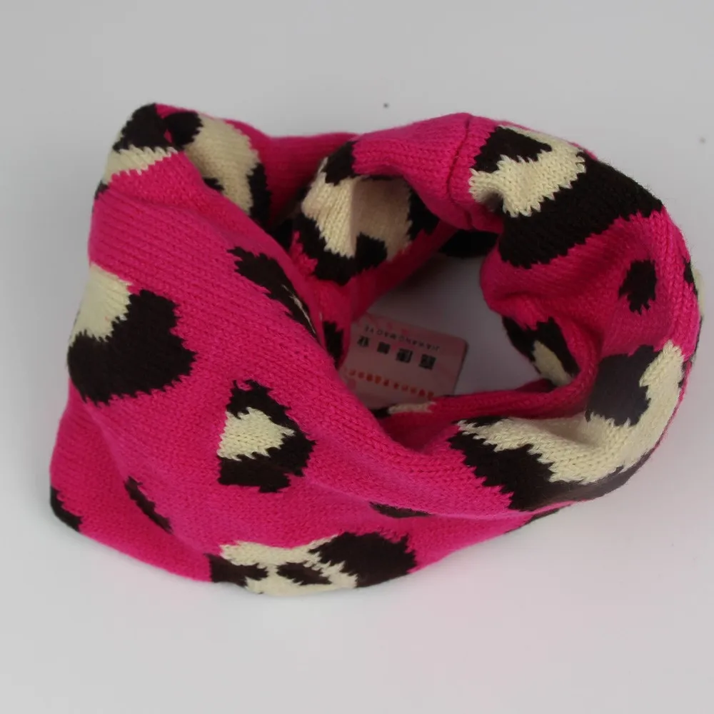 animal fuchsia Рождественский Олень унисекс Детские Для мальчиков и девочек зимние теплые neackwear животный узор вязаный акрил петли ll171041 - Цвет: animal fuchsia