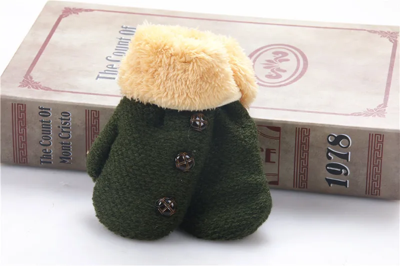 green Прихватки для мангала и варежки для ребенка Ганц Enfant mitaine мальчик лист девушка Утепленная одежда зимние детские перчатки - Цвет: green